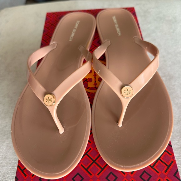 Tory Burch Women's Tan Flip Flops - Picture 5 of 6
